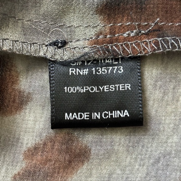 Olivaceous Olive Green/Brown Sheer Crop Top Size L - Picture 9 of 12